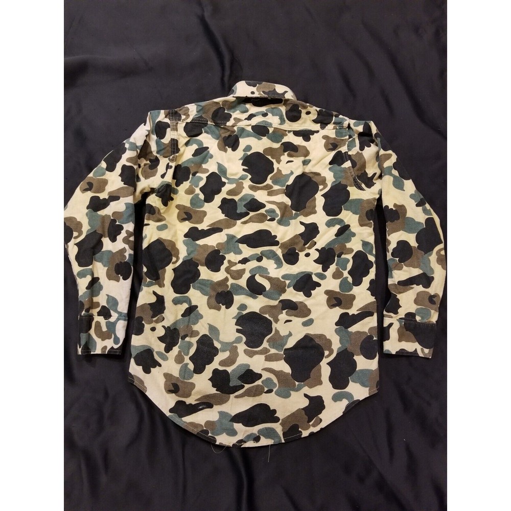 Vtg Deerskin Melton Flannel Hunting Shirt Men’s M Brown Camo 100% Cotton USA - Picture 6 of 9